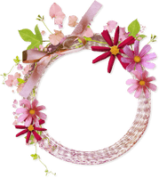 Pink Flower Frame Transparent Background - Free PNG
