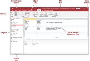 Microsoft Office Access Cheat Sheet - Ms Access 2016 Interface Png