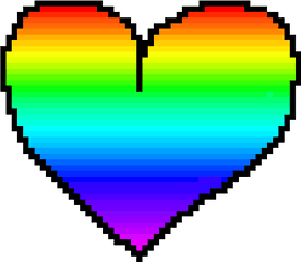 Rainbow Heart Thing - Rainbow Pixel Heart Png
