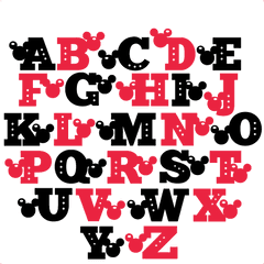 Mouse Uppercase Alphabet Svg Scrapbook Cut File Cute Clipart - Cute Alphabet Font Transparent Png