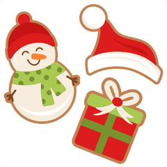 Christmas Cookie Set Svg Cut File Scrapbook Title Cuts - Cute Christmas Cookie Clipart Png