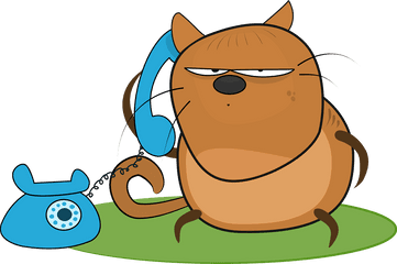 Cat Talking In Phone Clip Art - Vector Clip Art Png