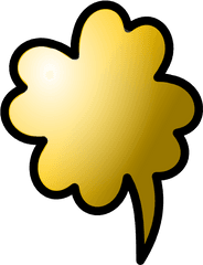 Talking Cloud Icon Clip Art - Gold Transparent Background Message Bubble Png