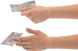 Dollars Male Holding Hand Free HQ Image - Free PNG