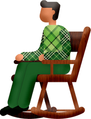 People Characters Walking Sitting - Rocking Chair Clipart Png