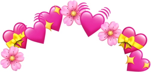 Download Hd Crown Emoji Tumblr Heart Hearts Pink Png - Emoji Hearts Meme Transparent