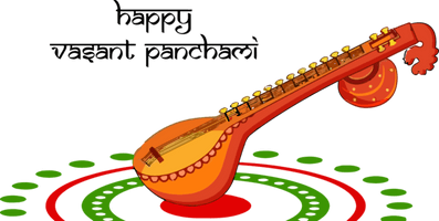 Vasant Panchami String Instrument Musical For Happy Background - Free PNG