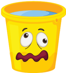 Scared Face Buckets With Faces Clipart - Sad Bucket Clipart Png