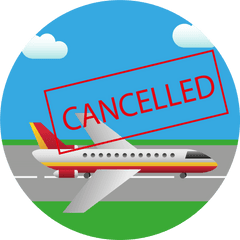 Canceled Flight Cartoon Transparent Png - Flight Got Cancelled