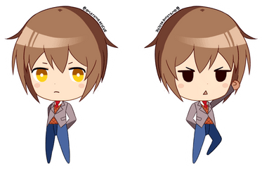 Protagonist Doki Literature Club - Doki Doki Literature Club Chibi Png