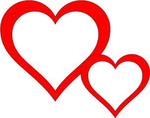 Heart Black And White Clipart Cliparts - Two Hearts Clipart Png