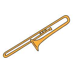 Trombone Transparent Png Clipart Free - Trombone Doodle