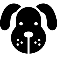 Silhouette Dog Face Free PNG HQ