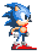 Sonic Art Pixel Line The Hedgehog - Free PNG