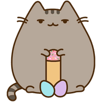 Medium Sticker Pusheen Whiskers Cat Sized To - Free PNG