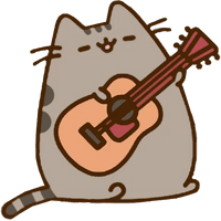 String Pusheen Cat Guitar Instrument Cello - Free PNG