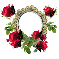 Picture Frame Flower Red Photos HD Image Free PNG