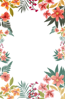 Paper Summer Shape Flower Border Free Download PNG HQ