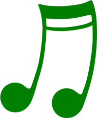 Green Music Notes Clipart - Green Music Note Png