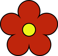 Outside Red Inside Yellow Flower Png - Cute Flower Clipart