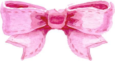 Pink Watercolor Bow Clipart - Watercolor Bow Clipart Png