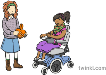 Girl Giving Gift Illustration - Twinkl Png