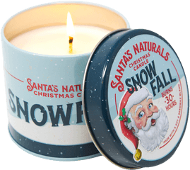 Download Hd Snowfall Christmas Candle Transparent Png Image - Candle