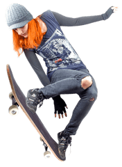 Skateboarder Ginger - Girl Skateboarder Png