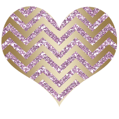 Chevron Heart Glitter Baby Pink Gold - Glitter Rose Gold Hearts Png