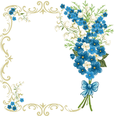 Vintage Floral Blue Frame Transparent - Royal Wedding Invitation Background Hd Png