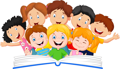 Children Reading Clipart - Kids Reading Books Clipart Png