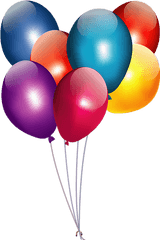 Tube Ballons Multicolores Clipart Birthday Balloons Png - Balloon