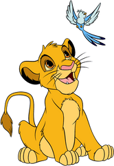 Young Simba Admiring A Bird - Simba Clipart Png