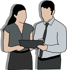 Office Digital Tablet People Drawing - Colleague Clipart Png