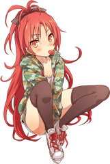 Mahou Shoujo Madoka Magica - Cute Little Anime Girl With Red Hair Png