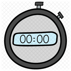 Digital Stopwatch Icon Of Doodle Style - Circle Png