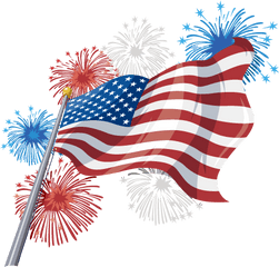 Library Of American Flag Fireworks Jpg Royalty Free Download - Independence Day Transparent Png