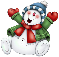 Snowman With Scarf Free Photo PNG