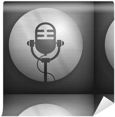 Retro Microphone Icon In Gray And Black Color Vector - Illustration Png