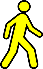 Yellow Walking Man With Black Outline Png Clip Arts For Web - Yellow Stick Figure Walking