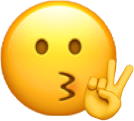 Peace Sign Emoji Sticker - Peace Sign Emoji With Face Png