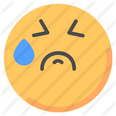 Sad Face - Circle Png