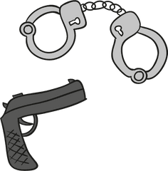 Handcuffs - Vector Handcuffs And Gun Png Download 2167 Easy To Draw Handcuffs