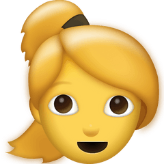 Ponytail Emoji [Free Download iPhone Emojis] Icon Download Free - Free PNG