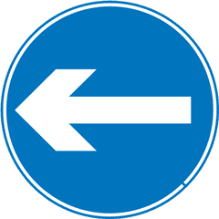 Left Turn Traffic Sign Transparent Png - Stickpng Left Arrow Road Sign