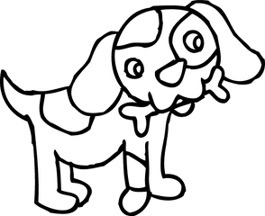 Dog Clipart Outline Transparent Free For - Dog Cartoon To Color Png