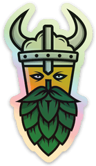 Holographic Icon Sticker Beer Viking - Clip Art Png