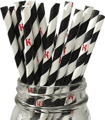 Black Stripe K 25pc Paper Straws - Lanterns And More Cylinder Png