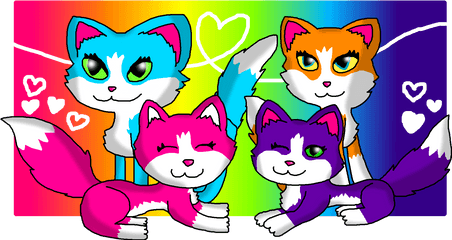 The Cats Of Lisa Frank Weasyl - Cat Png