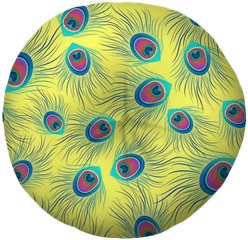 Download Hd Peacock Feathers Tufted Floor Pillow - Feather Circle Png